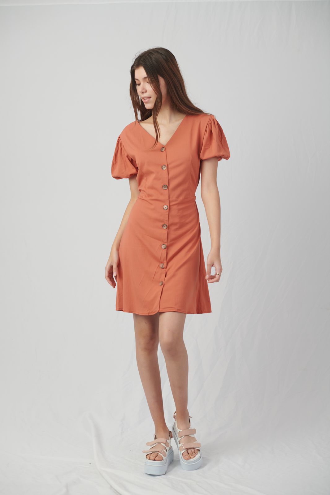 Vestido Aldana Ocre