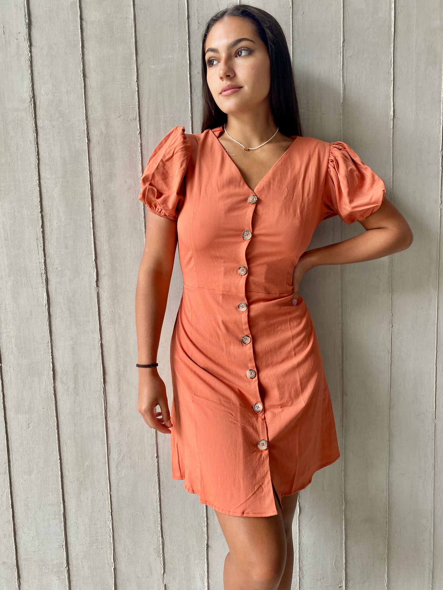 Vestido Aldana Ocre