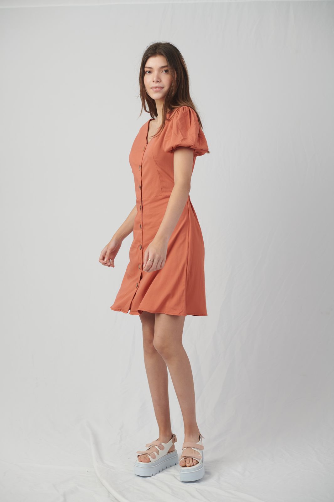 Vestido Aldana Ocre